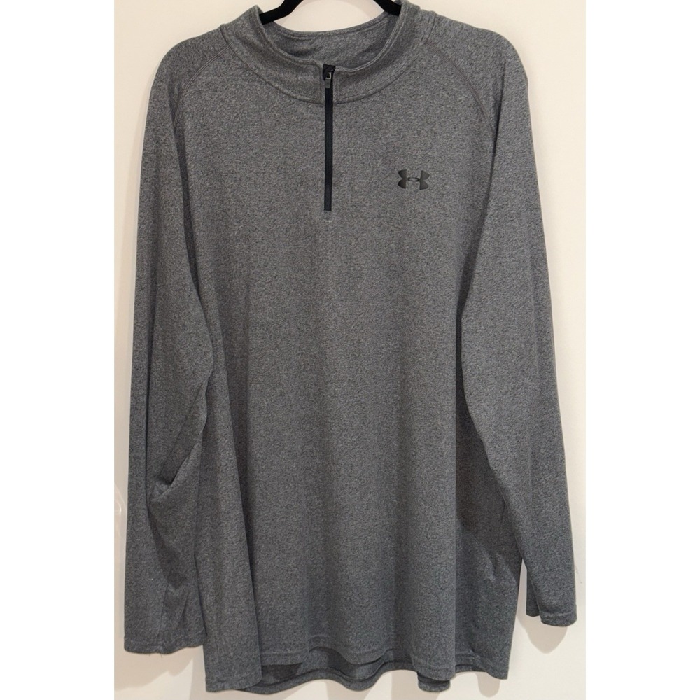 Under Armour Men's HeatGear 1/4 Zip Pullover 3XL Gray Loose Fit Shirt